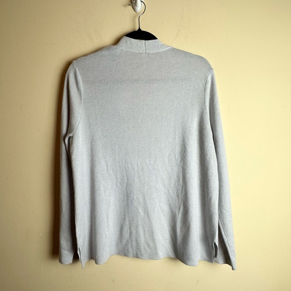 J. Jill Light Gray Wool Blend Open Front Cardigan Sweater Women’s Size Medium - Picture 5 of 12